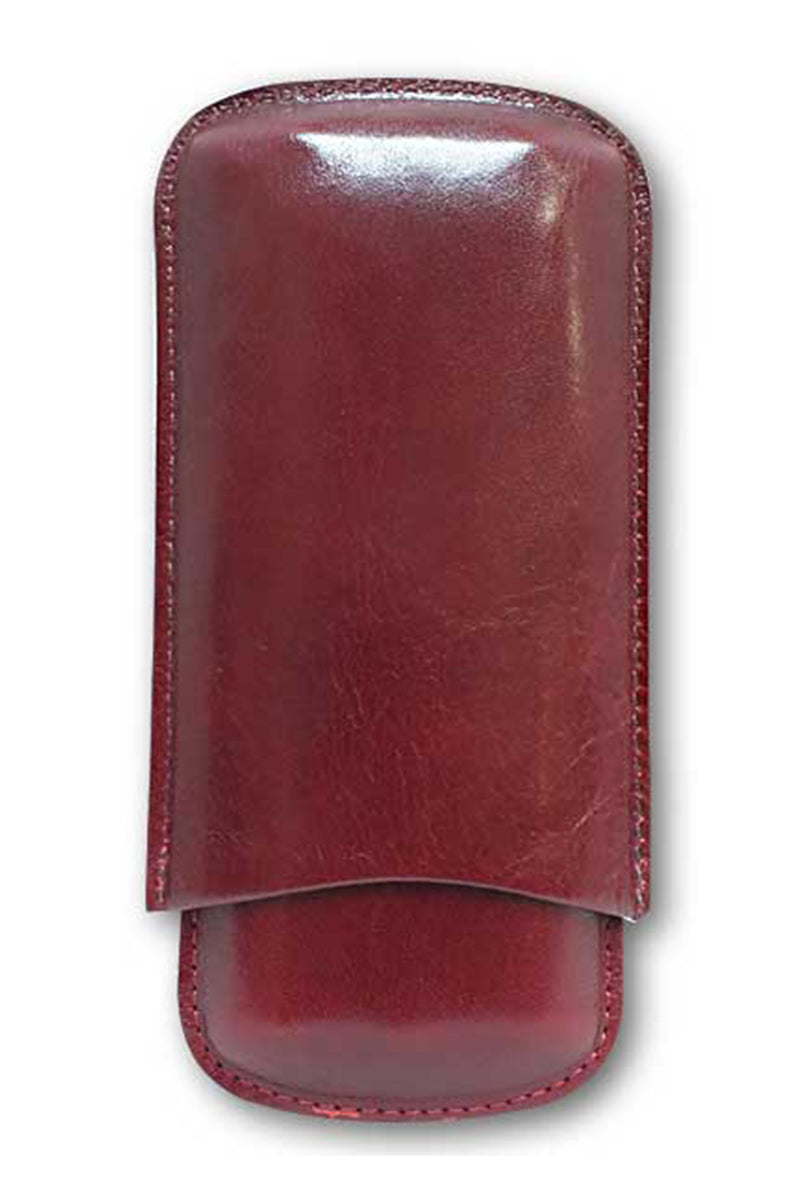 Best genuine Leather 2 Finger Cigar Case in Dark Brown